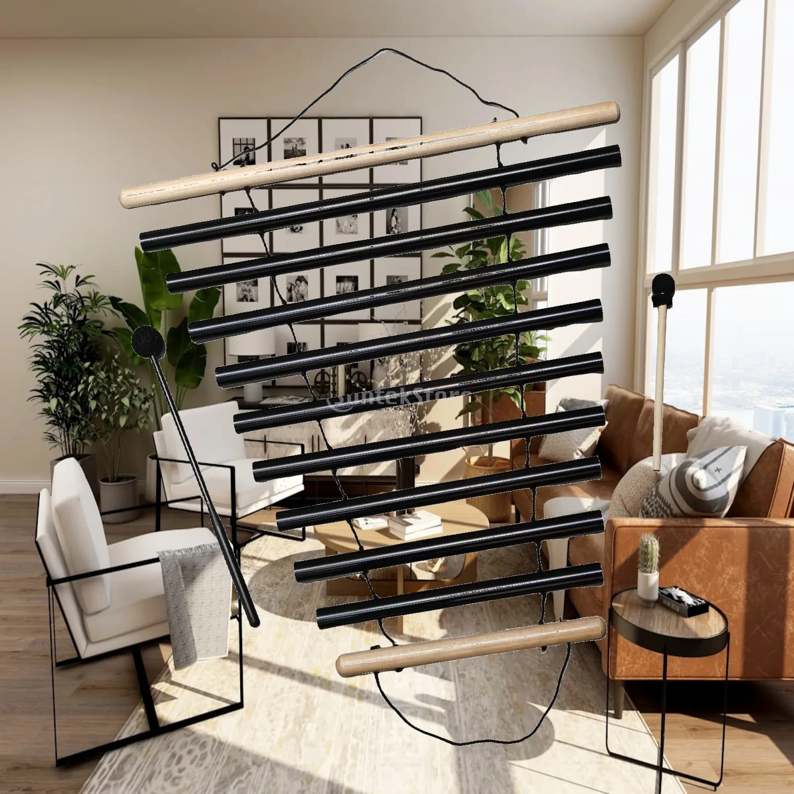 Metal Meditation Chime Large Size Percussion Instrument Flowing Sound Bar for Relaxation Home Decor and Classroom Use