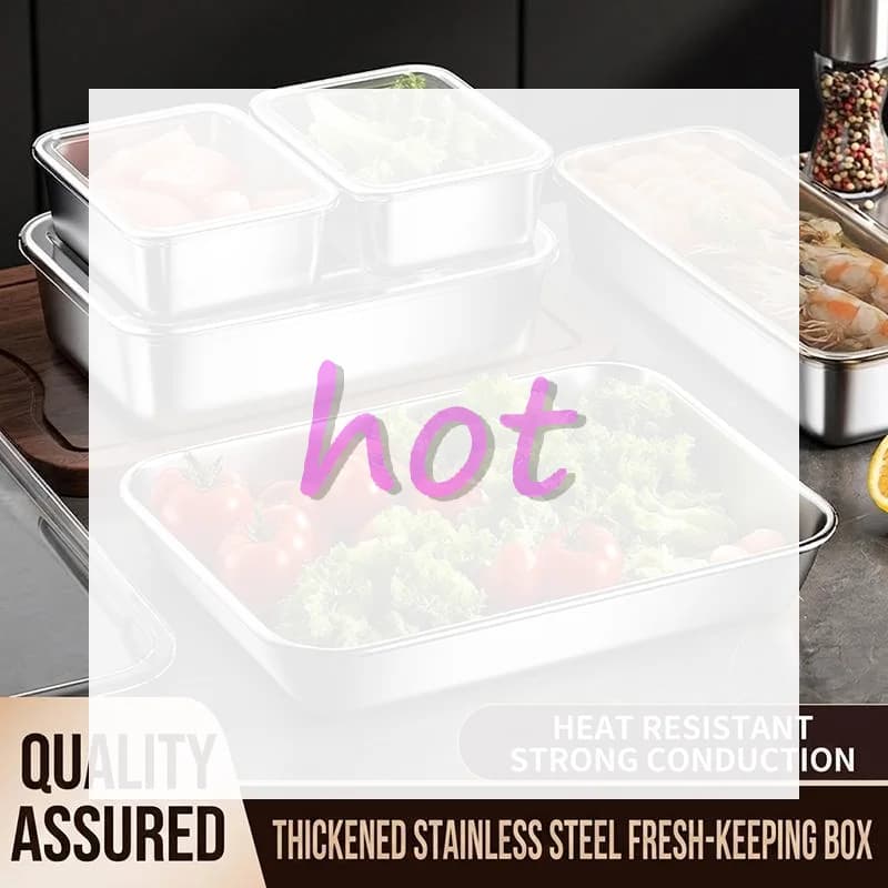 #Stainless Steel Food Storage Containers with Airtight Lids Heat Resistant Freezer Safe for Home Picnic Food Carrying