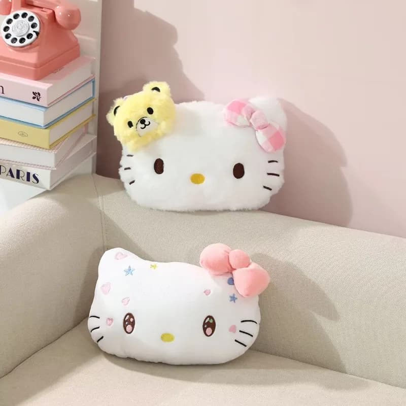 2025 Nuovo cartone animato giapponese Sanrio Hello Kitty bambola di peluche Kawaii cuscino di peluche decorazione seggiolino auto regalo festival per bambini