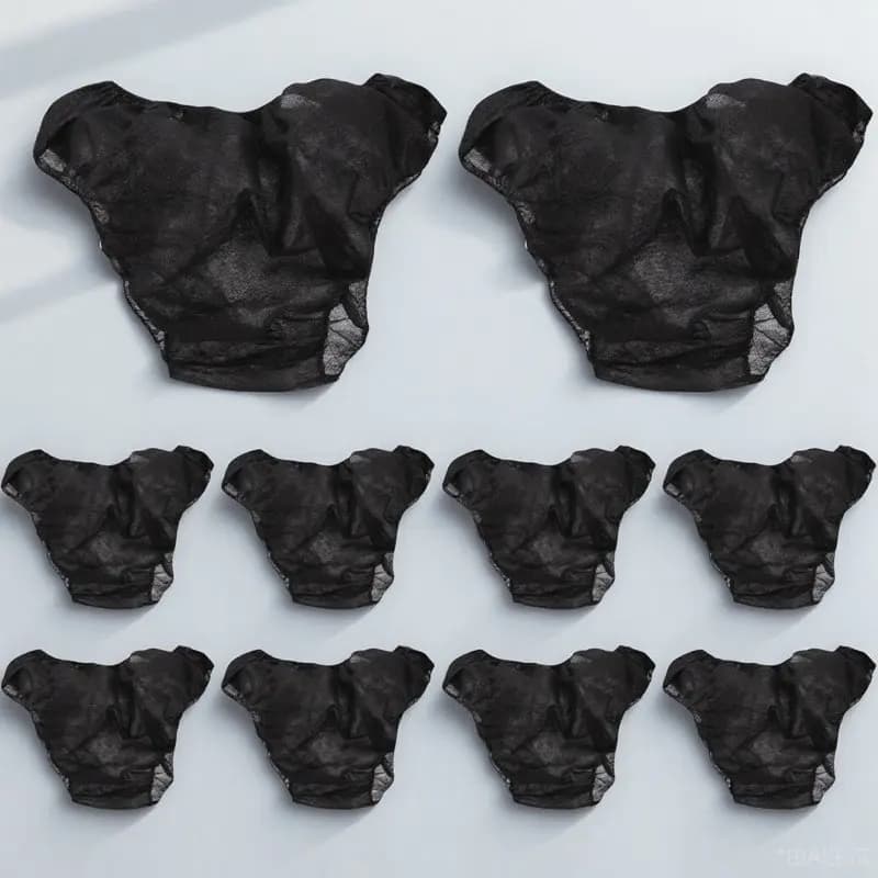 Disposable Women Underwear 10 Pcs Breathable Non Woven Briefs for Travel Spa Sensitive Skin Wash Free Convenient Period Panties