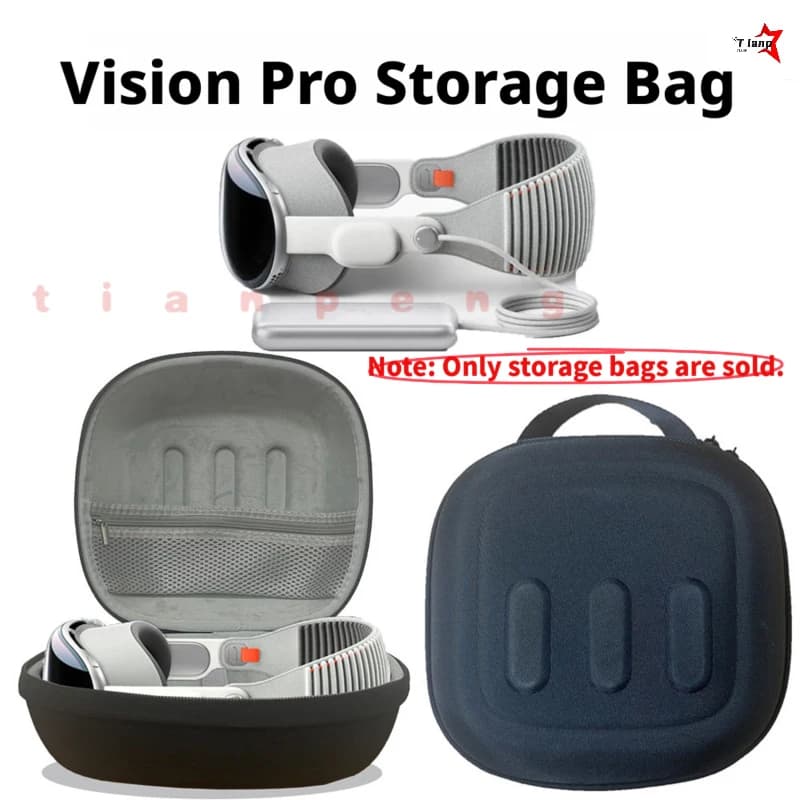 WYORESY For Vision Pro All-In-One Storage Bag Shockproof VR Glasses Protective Case Built-In Power Bank Compartment