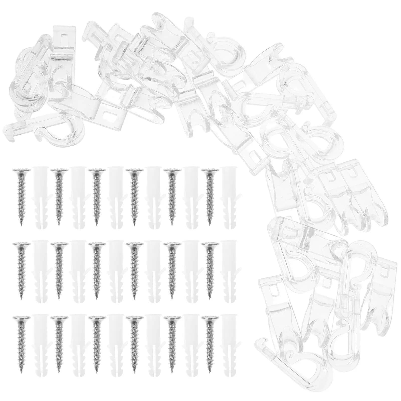 30 Pezzi Ganci per Tende Trasparenti, Clip di Fissaggio per Catena di Tende a Rullo, Guide per Cordoncini, Ganci di Sicurezza per Tende, Accessori per Tende da Finestra
