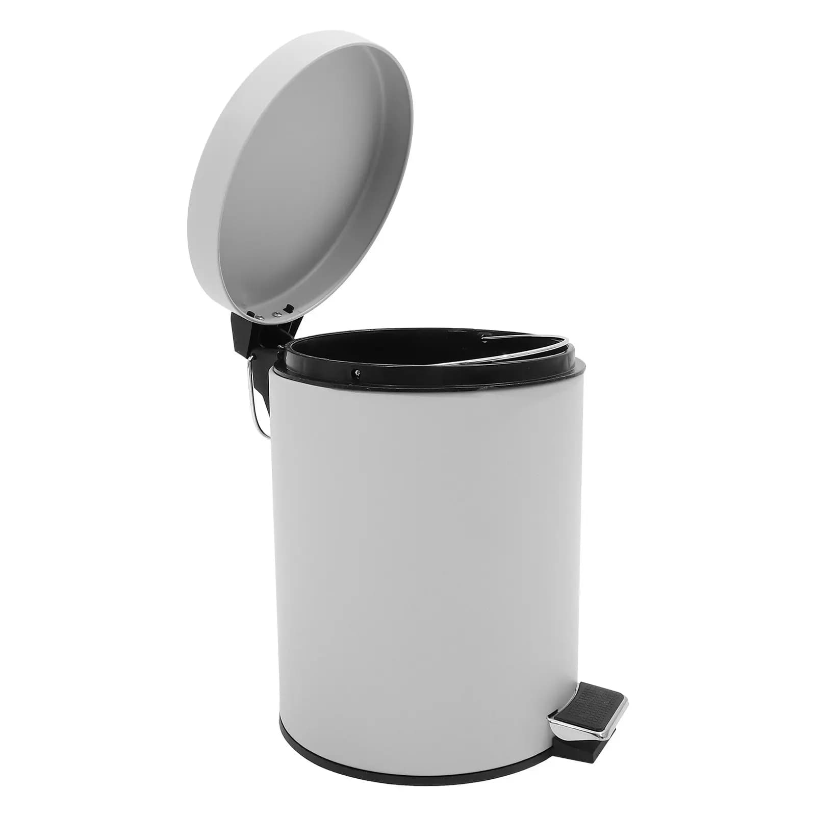 Pattumiera con Pedale e Coperchio a Ribalta 5L, Chiusura Ammortizzata Silenziosa, per Cucina, Camera da Letto, Ufficio