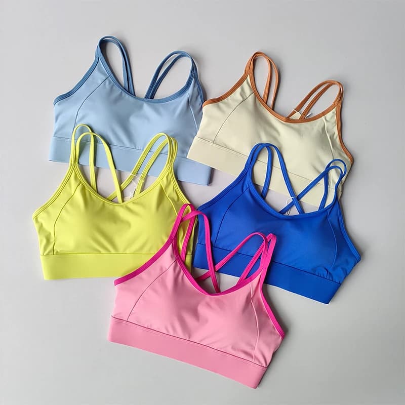 Women's summer racing yoga tank with beautiful contrasting sports bra and professional bra for pilates