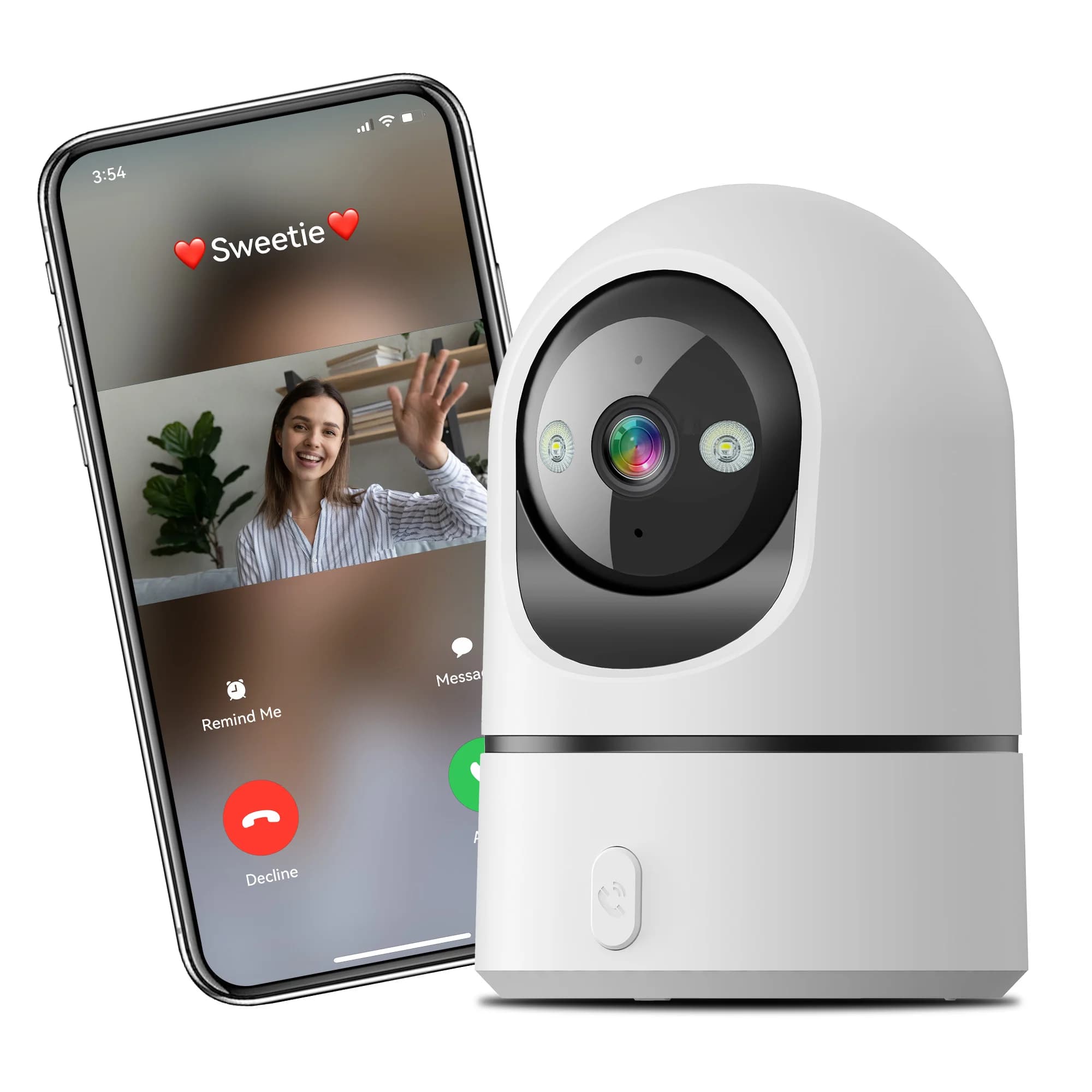 Monitor per Bambini e Telecamera di Sicurezza WiFi 5MP 2.4Ghz&5Ghz per Interni, Chiamata con Un Solo Tocco, Visione Notturna a Colori, Tracciamento Umano 355 ° PTZ O-Kam Pro