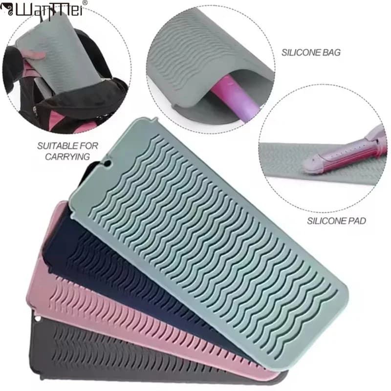 New 1PC Multifunctional Silicone Heat Resistant Pad Insulating Mat For Hair Heat Curling Stick Bigodino Ferri Plates