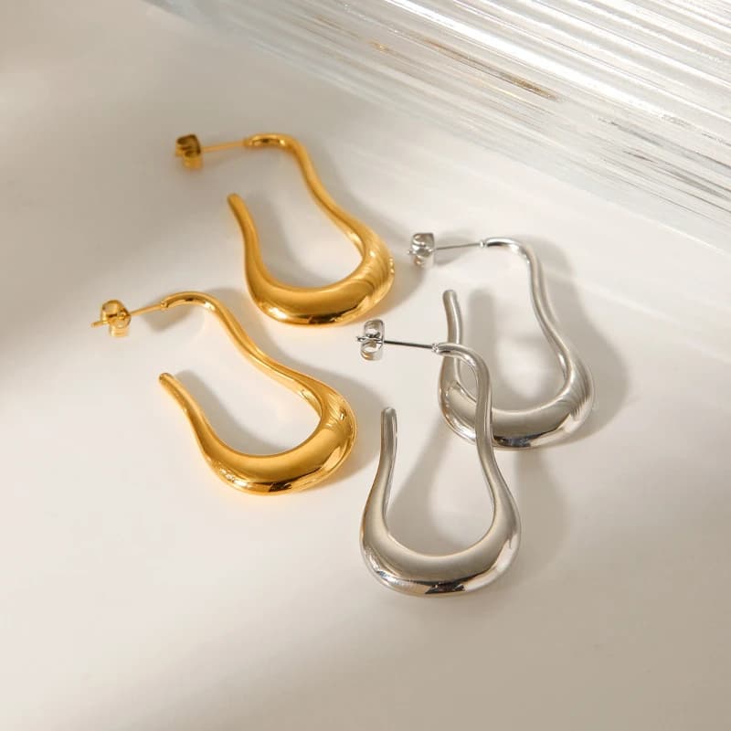 Orecchini a bottone geometrici in argento sterling 925, design semplice e di fascia alta, regalo per ragazze, orecchini eleganti per le donne