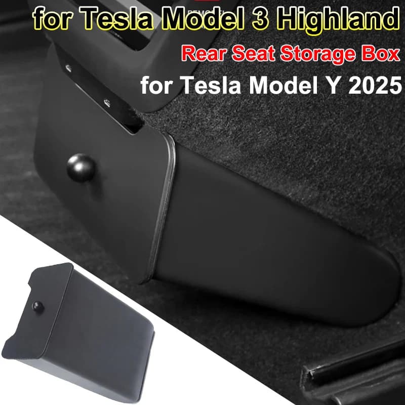 For Tesla Model 3 Highland 2024 Rear Seat Box Organizer Pattumiera Tesla Model Y 2025 Under Rear Air Intake garbage can