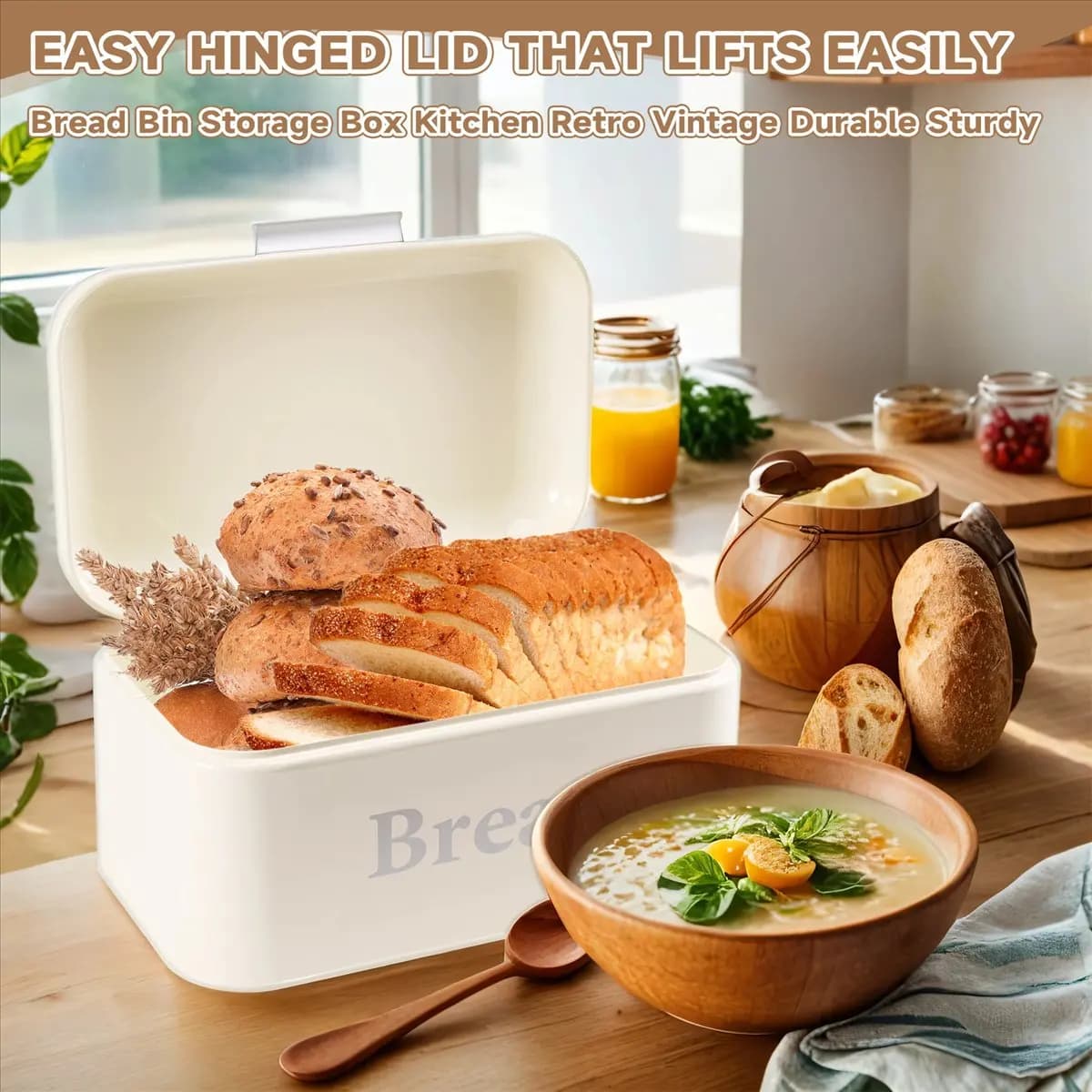 Vintage Bread Box, Wardrobe, Iron Snack Box, Table Finish, Dustproof Storage Box, Keeper-A62I Container