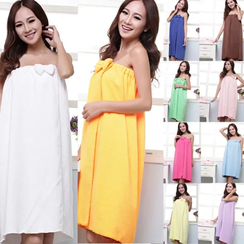 Wearable Bath Towels Coral Fleece Women's Bath Skirt Absorbent Sling Bathrobe Bath Skirts Shower Bathroom Quick Dry Towel