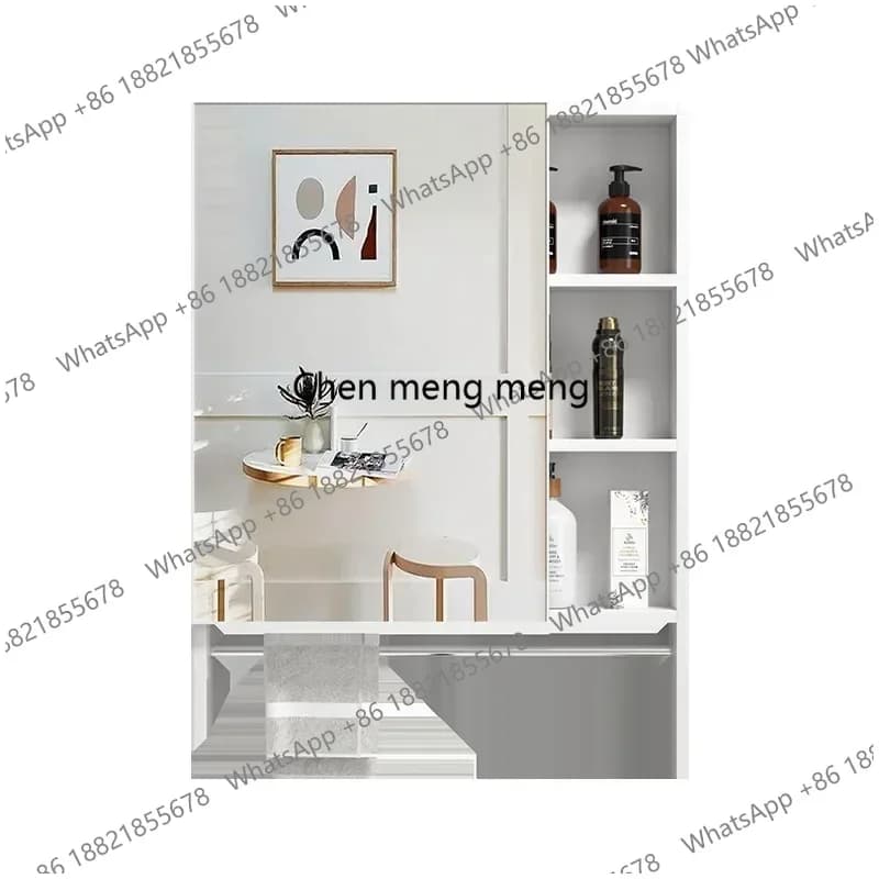 Specchio LED da Bagno con Antiappannamento, Dimmer, Portasciugamani, Armadietto a Specchio Intelligente in Alluminio, Specchio per Trucco e Coiffeuse