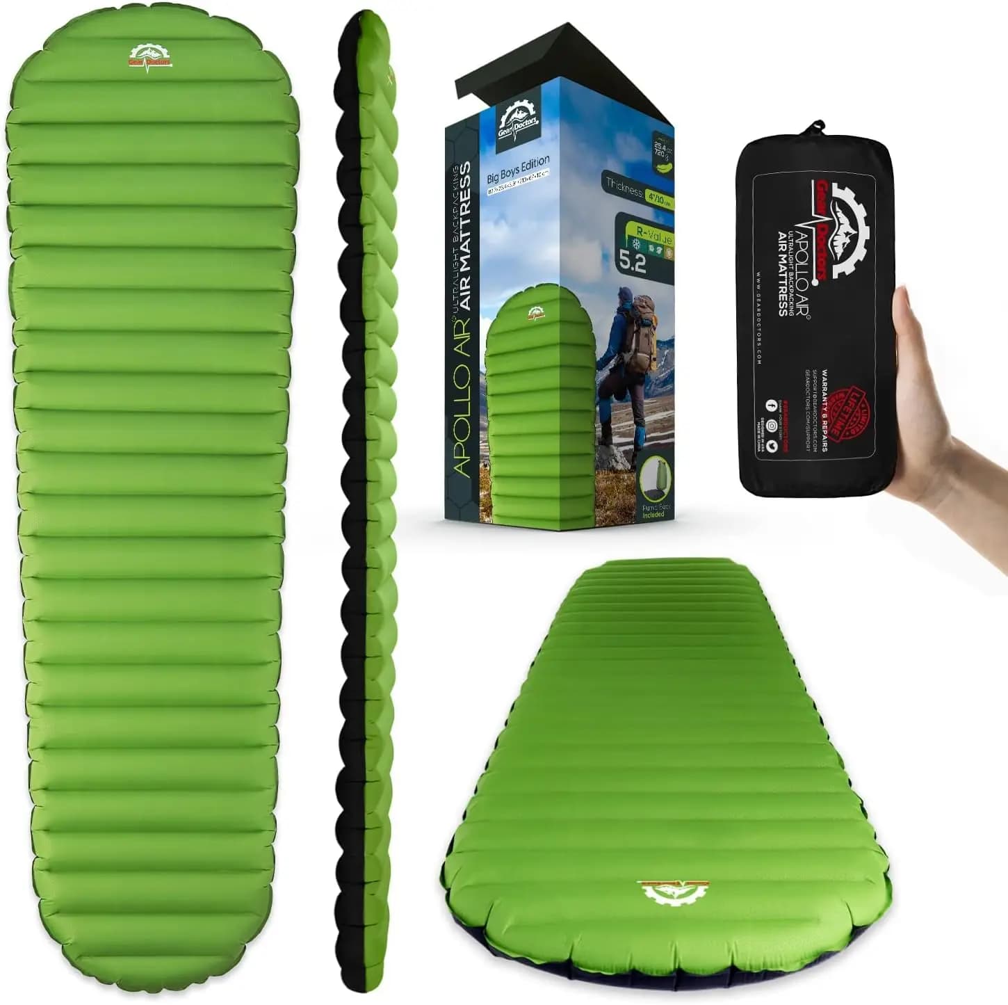 Ultralight Inflatable Mat with Value R of 5.2, Compact for Hiking and Trekking - Air Mat