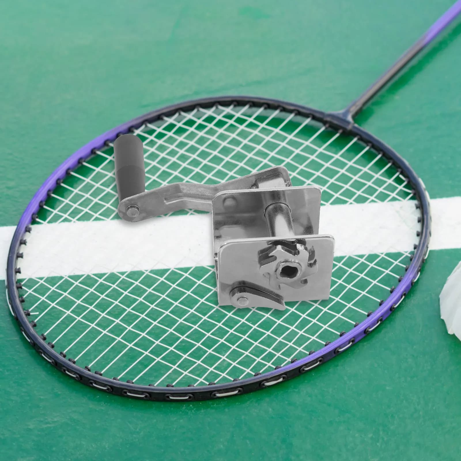 Dispositivo di Tensionamento a Manovella per Rete da Badminton e Pallavolo, Attrezzatura Sportiva da Esterno con Telaio in Ferro, Montaggio Portatile