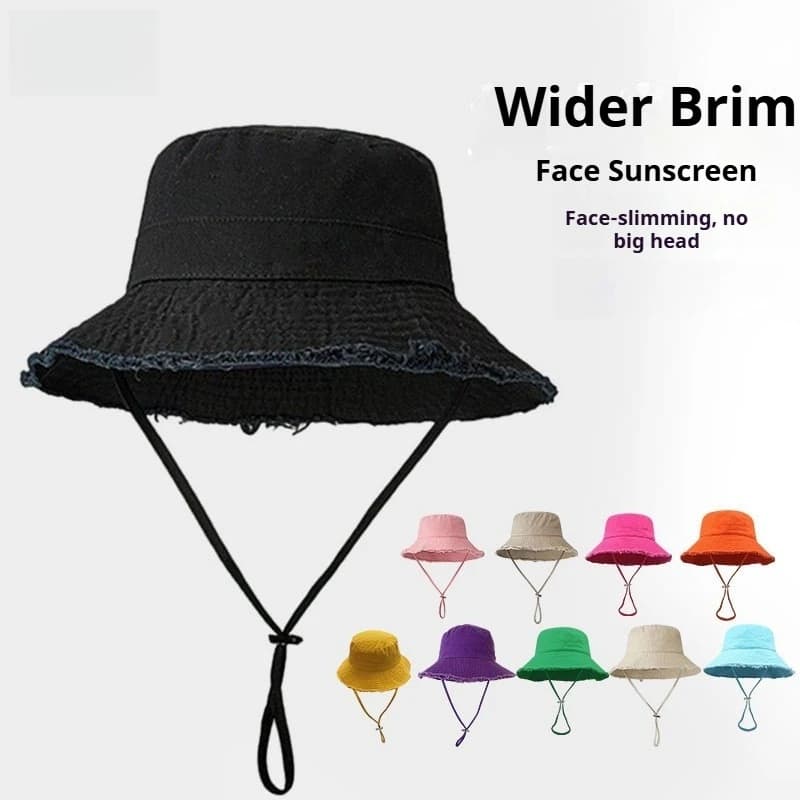 1pc Foldable Fringed Bucket Hat with Large Eaves for Spring and Summer,suitable for Men Women,providing Sun Protection for Beach