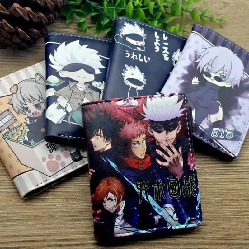Anime Jujutsu Kaisen Leather Wallet Pu Anti-magnetic credit card holder Rfid with coin purse holder