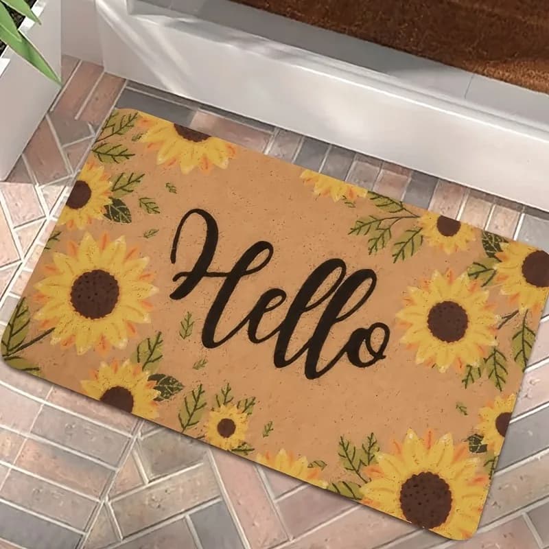 1PC Hello Pattern Tappeto da cucina Tappetini antiscivolo Tappeto da bagno design pop Tappetino da bagno Tappeto per la casa Lavandino Lavanderia Decor
