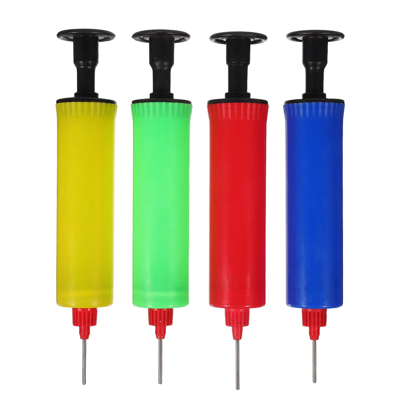 Set di 4 Mini Pompe Manuali Portatili per Palloni da Basket, Pallavolo e Calcio, Gonfiaggio Rapido, Attrezzatura Sportiva da Viaggio