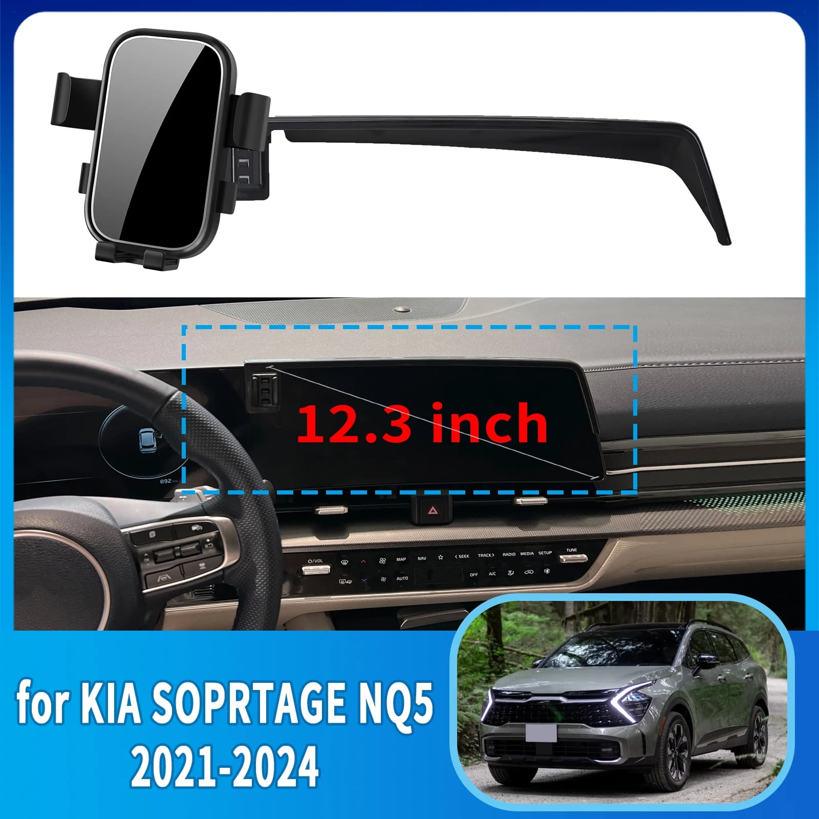for KIA SOPRTAGE NQ5 2021 2022 2023 2024 Easy Install Screen Mount Car Phone Holder