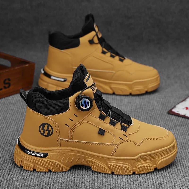 Scarpe Cargo in Pelle PU per Uomo, Impermeabili, per Escursionismo all'Aperto, Scarpe Sportive Antiscivolo e Resistenti ai Graffi, Sneaker da Corsa Maschili