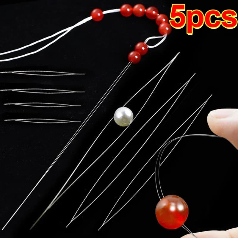 5 pz/set Aghi Per Bordare A Occhi Grandi Aperti per Fare Collana Bracciale FAI DA TE In Acciaio Inox Auto Filettatura Perline Strumenti Perni di Gioielli