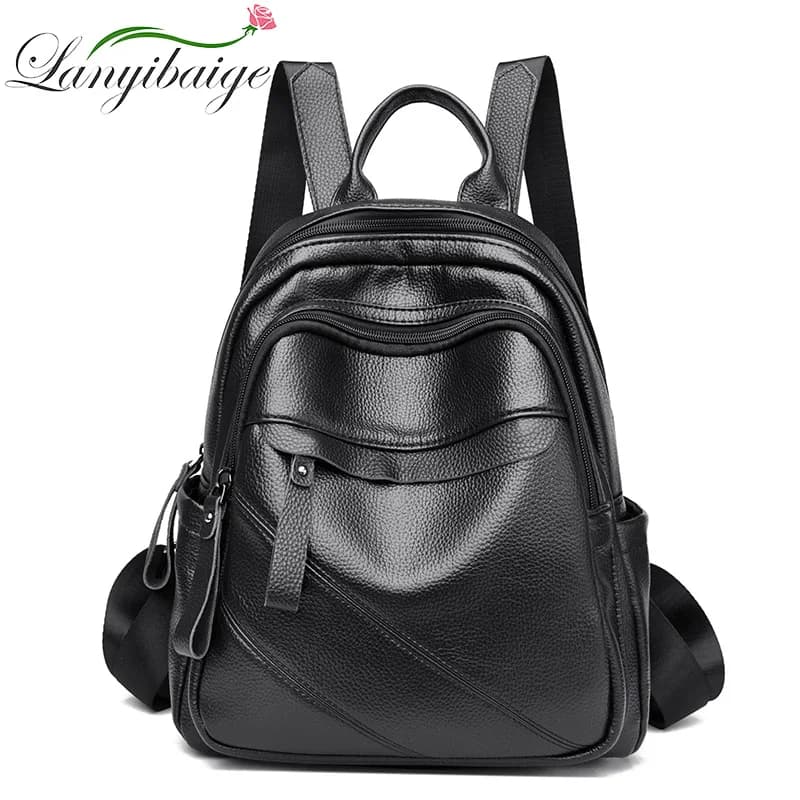 Splicing pelle di vacchetta marca donna zaino classico zaino zaino da viaggio di lusso borsa da scuola di moda ragazze Mochilas feminina