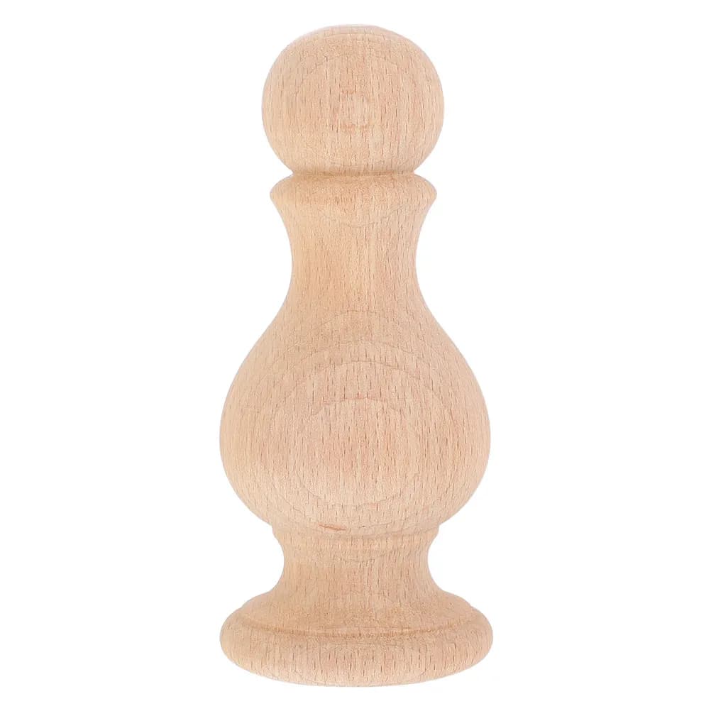 Solid Wood Finials Wooden Spindles Unfinished Carved Round Ball Top Roman Column Style for European Classical Interiors Curtain