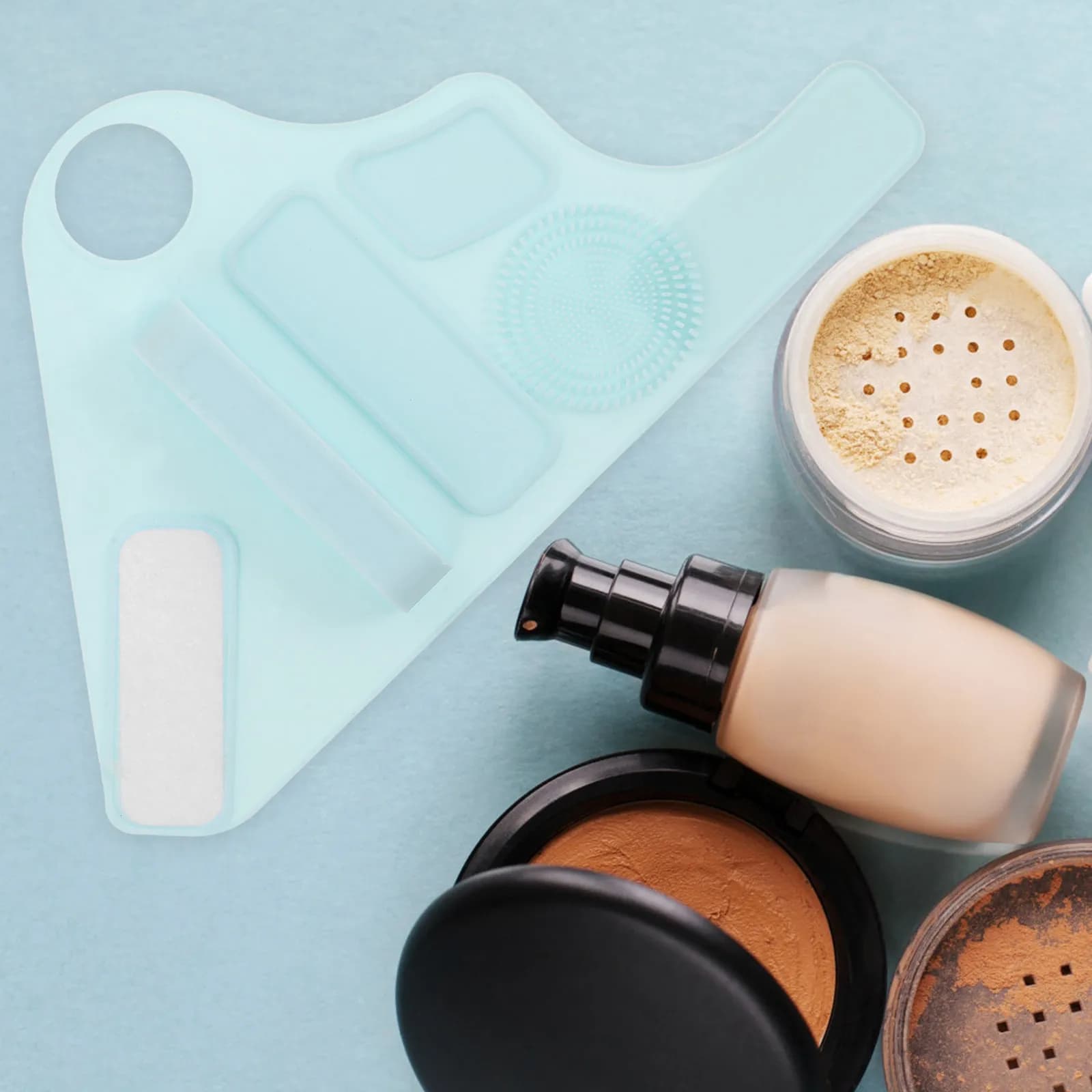 Silicone Dust Strap for Make-up, Adjustable, for Mixing Fondotinta e Ombretti, Professional Surface Anti-slip