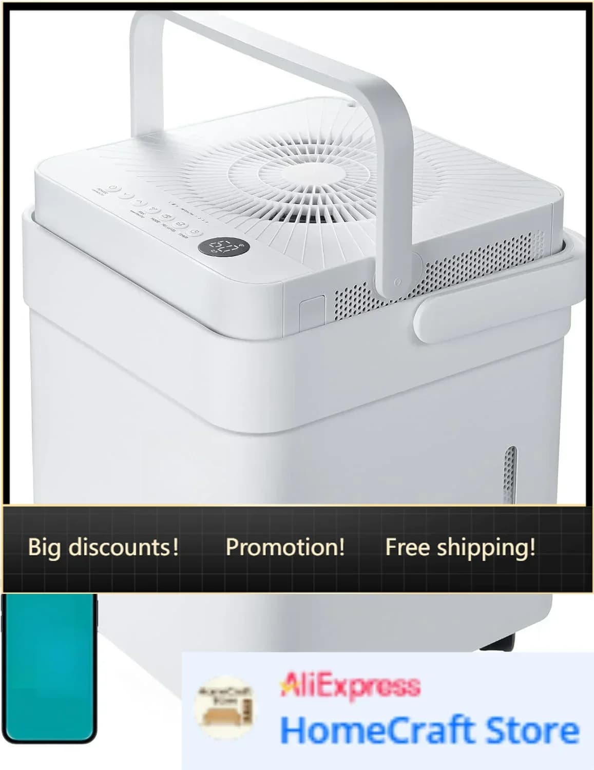 Deumidificatore Cube da 20 Pint con Sconto Speciale per Seminterrati, fino a 1.500 mq Deumidificatore con tubo di scarico, certificato ENERGY STAR