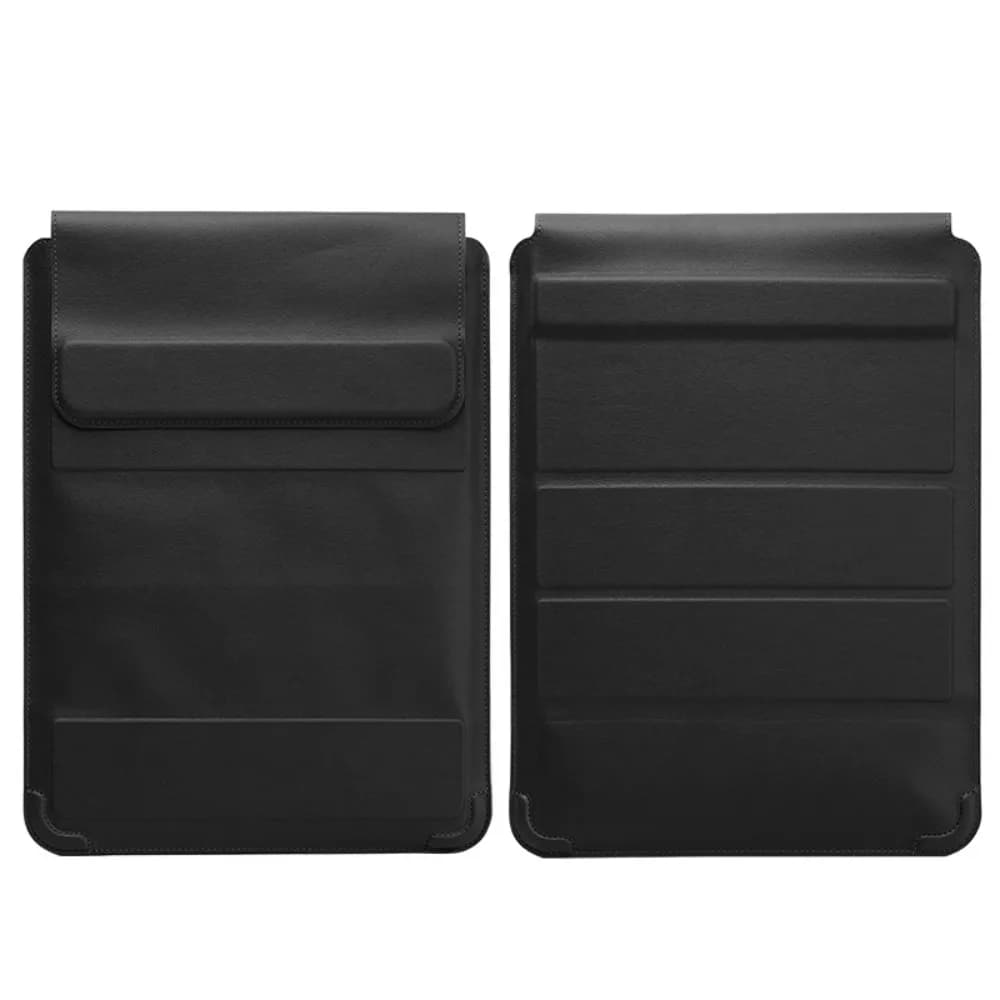 Foldable Laptop Sleeve Holder 13-14/15-16 Inch Multifunction Carrying Stand Pouch Leather Automatic Closing Notebook Case