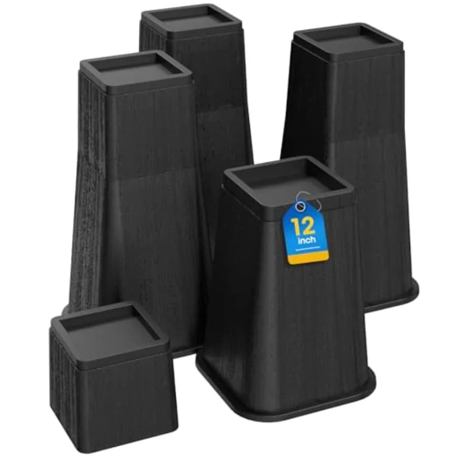 MYMULIKE Rialzi per Letto, 1 Rialzo Impilabile Resistente per Mobili, Supporti per Gambe di Tavoli, Scrivanie, Divani, Supporta fino a 2.720 kg, 4 Pezzi