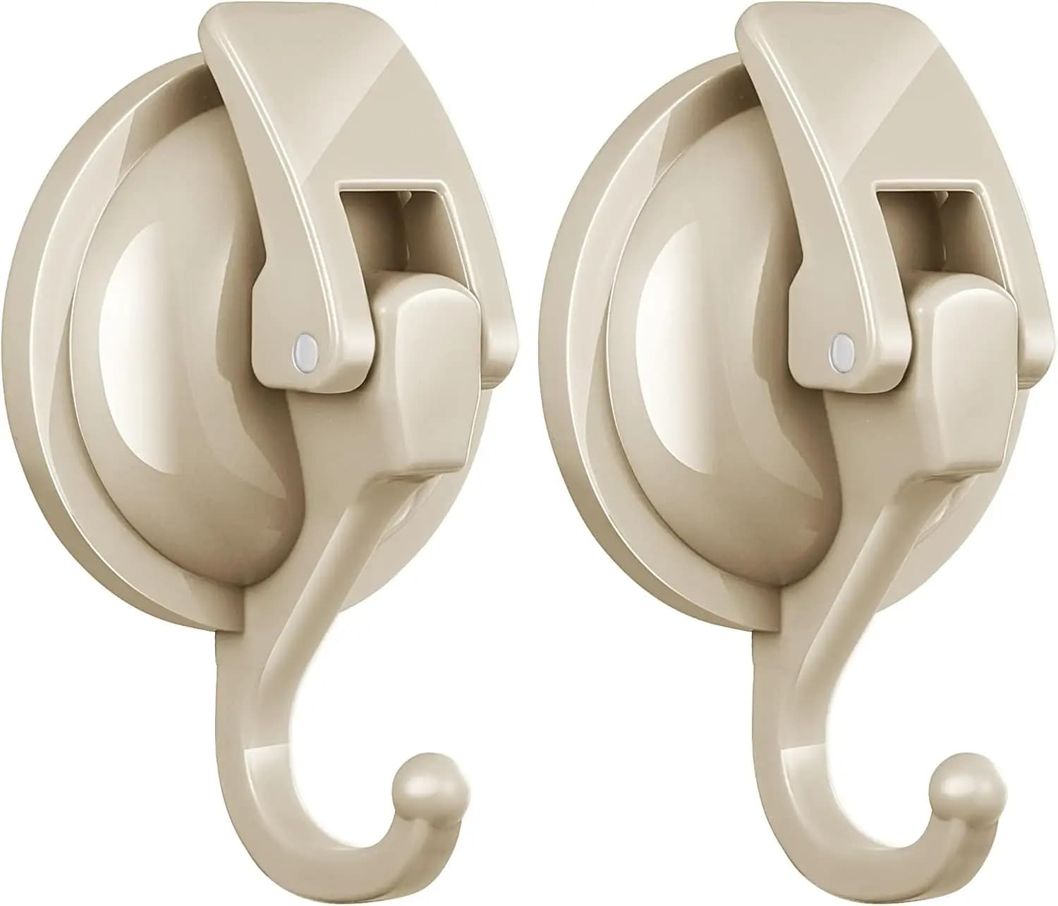 Ganci a ventosa per carichi pesanti, super aspirazione, placcati bianco ostrica lucido, per cucina e bagno, confezione da 2
