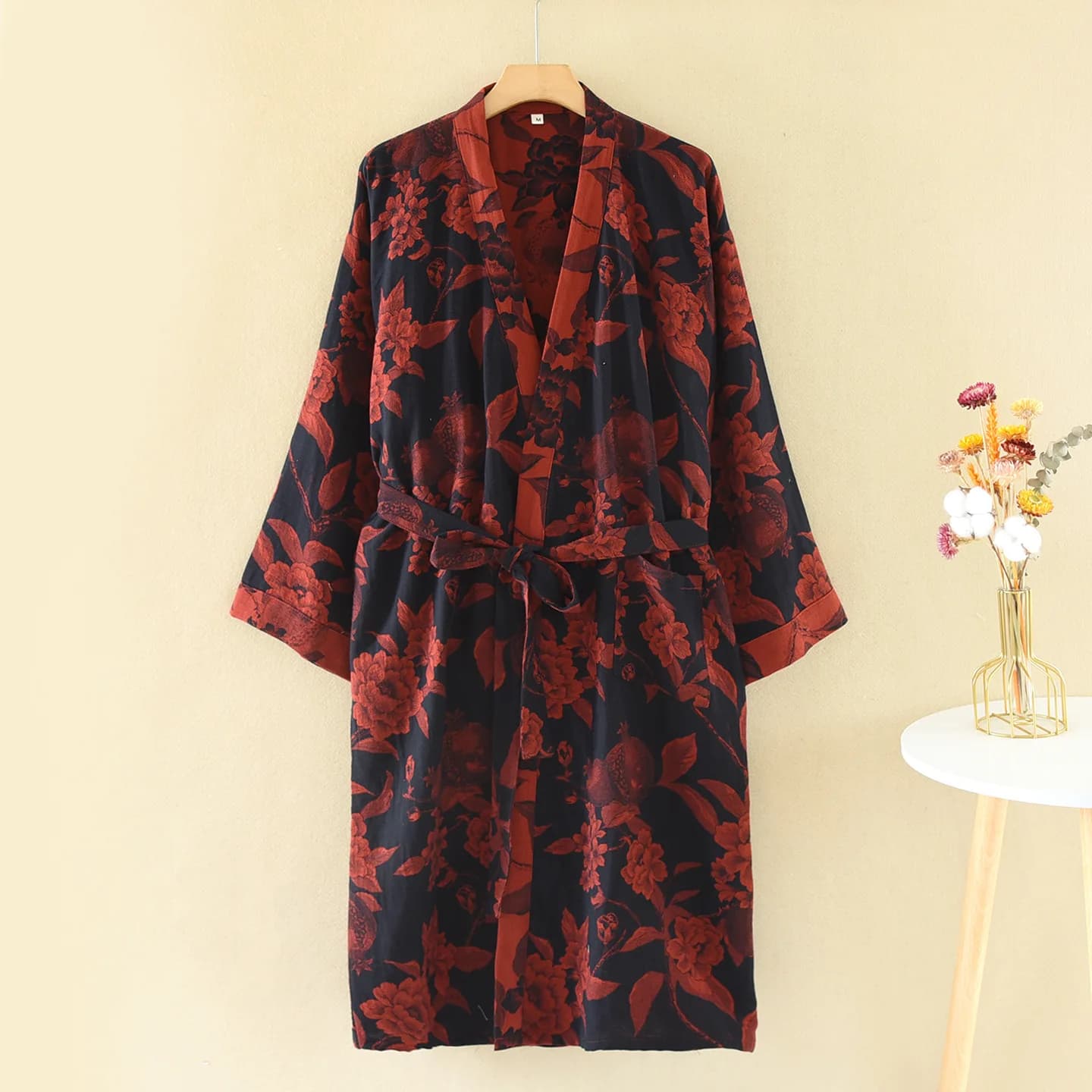 Accappatoi in cotone per donna Primavera Autunno Stile nazionale Abbigliamento per la casa Accappatoio ad asciugatura rapida che assorbe l'acqua