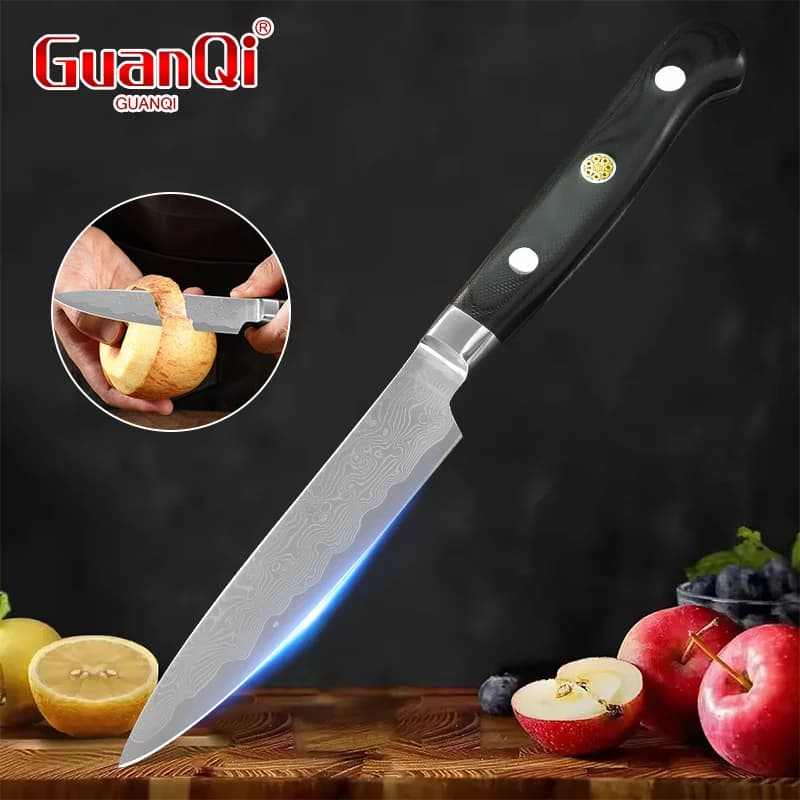 Coltello da frutta Coltello da cucina damasco Coltello per affettare la carne Coltello per tagliare verdure Mannaia Coltello G10 Maniglia Coltello da cucina