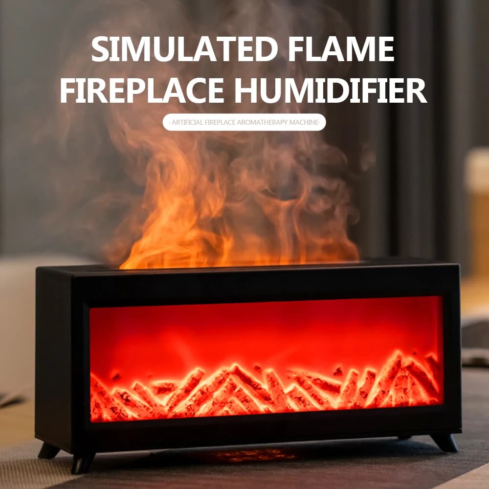 E2 Fireplace Flame News Night Lights Desktop Table Lamp Ambient Light 220ML Colorful lamp for bedroom furniture of great capacity