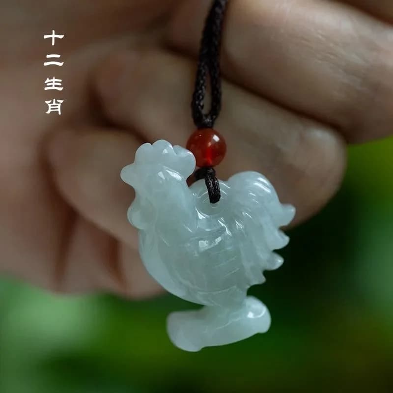 Smeraldo naturale cinese tridimensionale zodiaco ciondolo collana gioielli accessori moda intagliato a mano uomo donna regali mulet