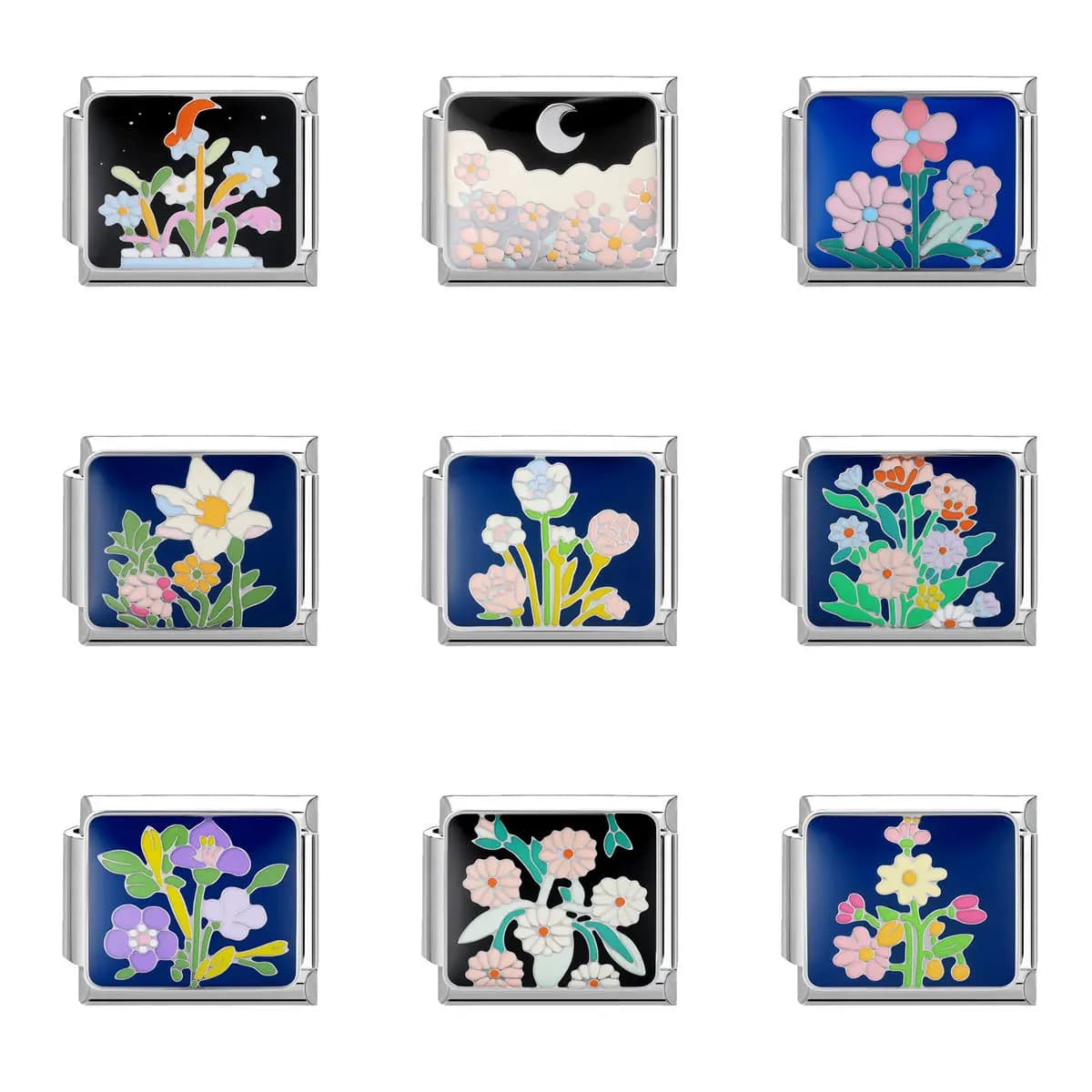 DAVINI 1pc braccialetto modulare italiano pendente modulare fiore colorato adatto gioielli collana anello modulare fiore fai da te