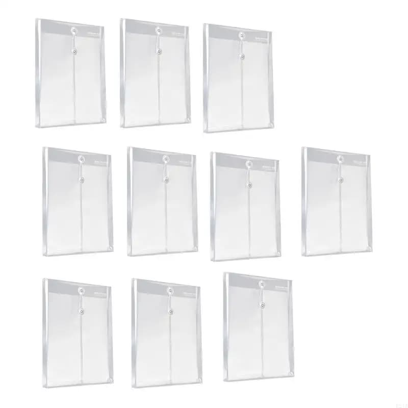10pcs String Chiusure Filet Dimensione del portafoglio Dimensione della lettera chiara File resistente all'acqua File Documi