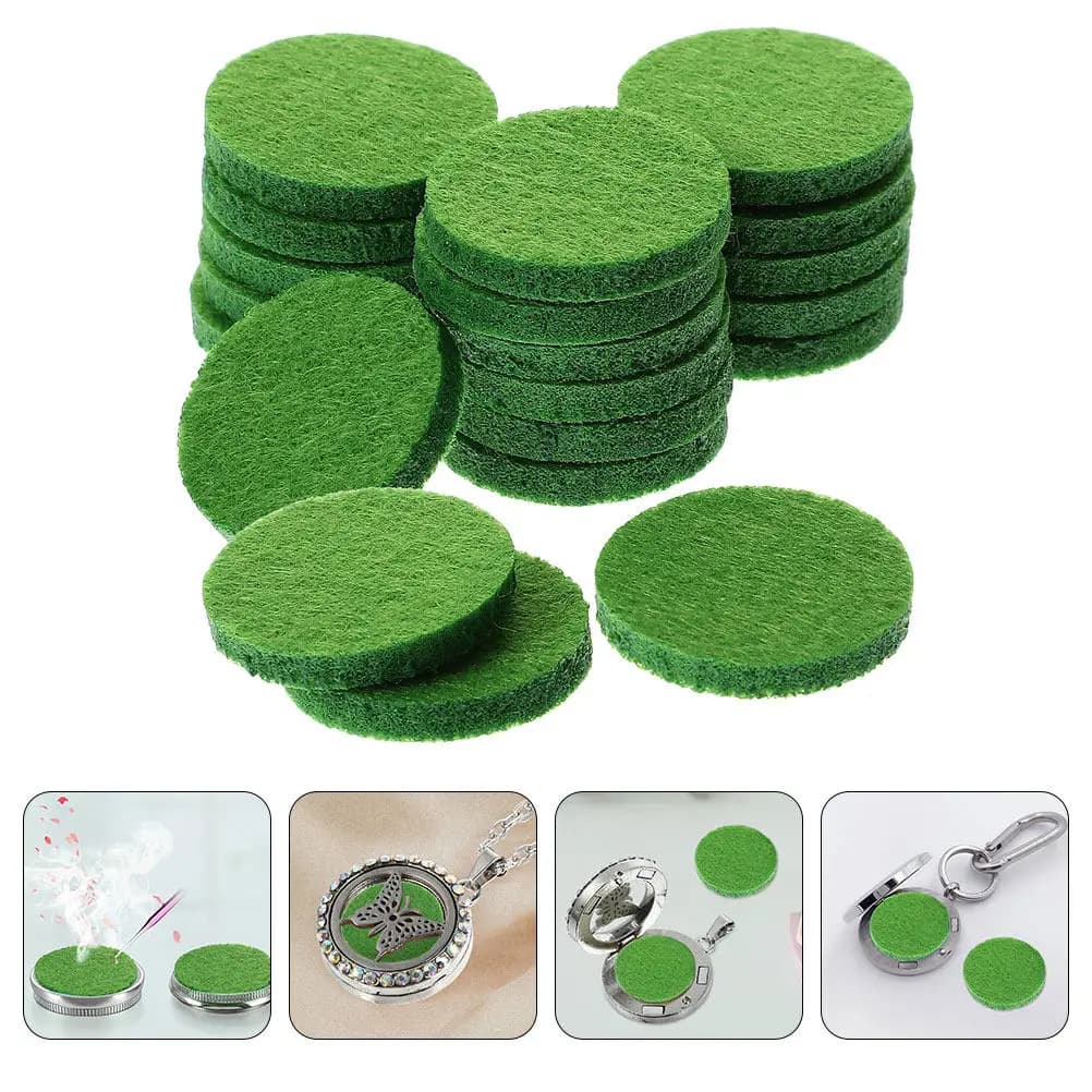 50 Pieces of Round Bearings in Coton for Diffuser of Aromi, Refill for Necklaces with Essential Oils, Mini Soft and Confortable Bearings for Retention of Fragrance