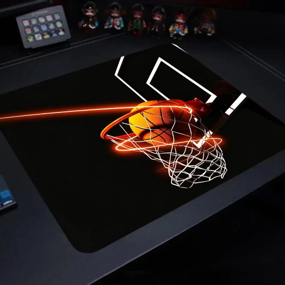 Basketball Art Mouse Pad Small XS Laptop Computer Office Table Mats Square Gaming Esports HYBXAXC HD Non-Slip Rubber Desk Mat