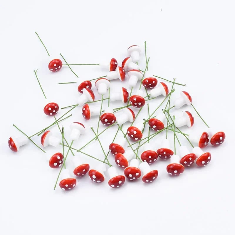 10/30/50 Pieces PE Mushroom Artificial Plants Gift Gift Pack Tea Accessories Bride Dress Liquidation Christmas Flowers Scrapbooking