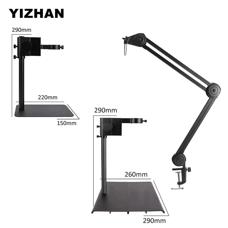 Microscope Focusing Fold Bracket 29CM Aluminum Alloy Adjustable Focusing Holder Table Stand 40mm 50mm For Digital Camera Lens