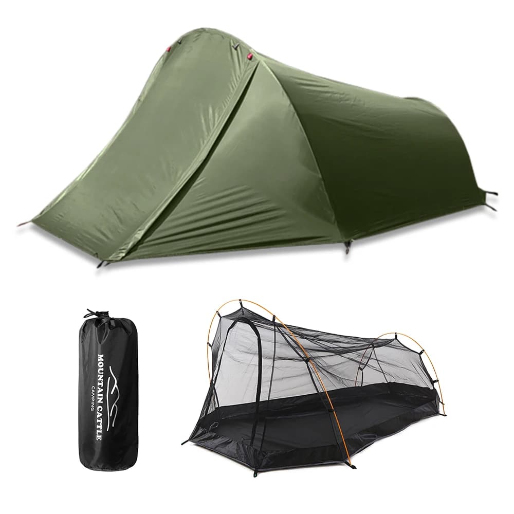 Camping tent outdoor tent ultralight with aluminum pole for backpack camping camping seasons tent 1/2 people camping equipment