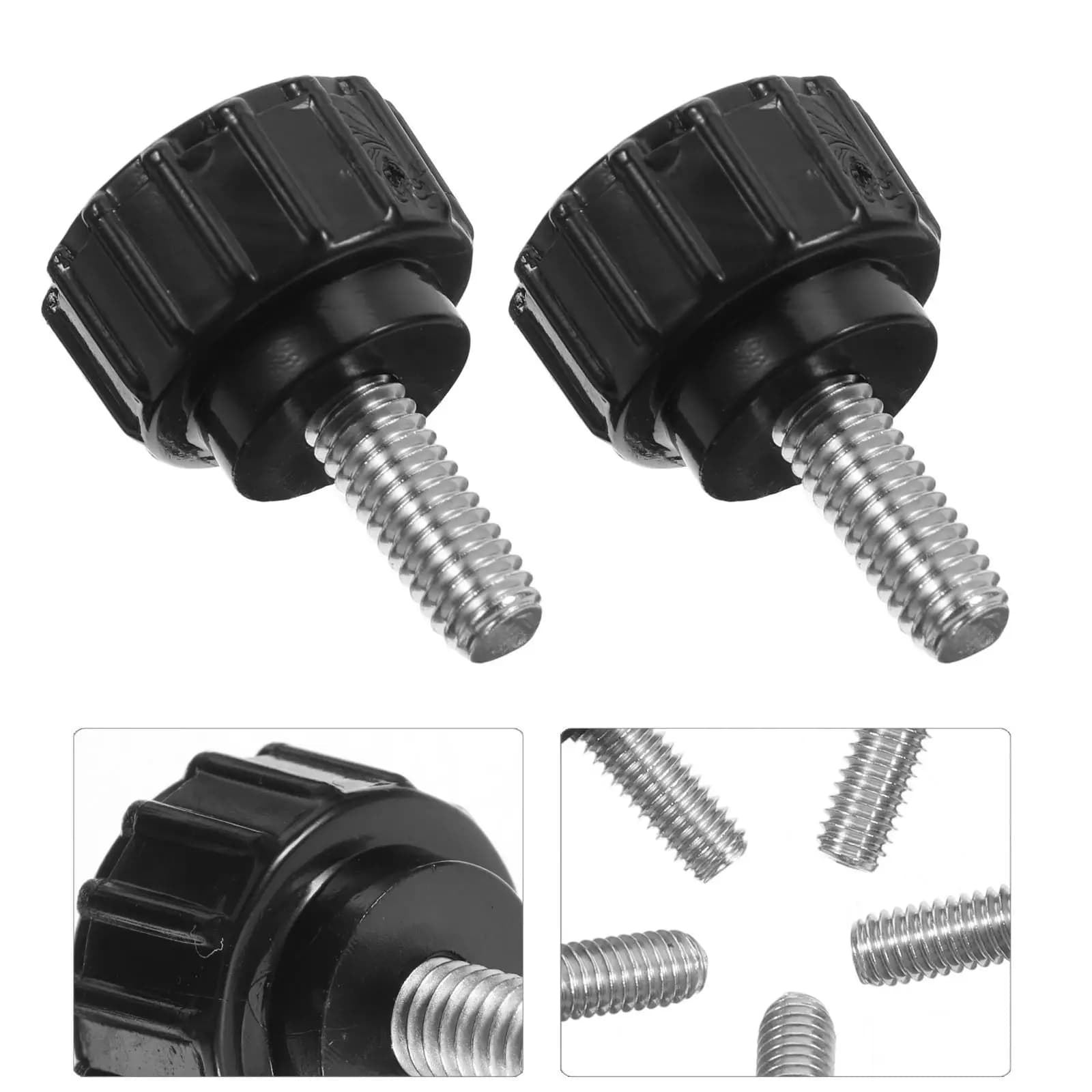 10Pcs Knurled Thumb Screws Stainless Steel ABS M4x10mm Round Head Clamping Screws for Pc Case Motherboard Monitor Stand Hardware