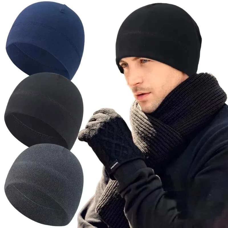 1/2 pcs Windproof fleece hat for men and women, warm winter cap for skiing and cycling, soft and thermal for cold, suitable for large heads