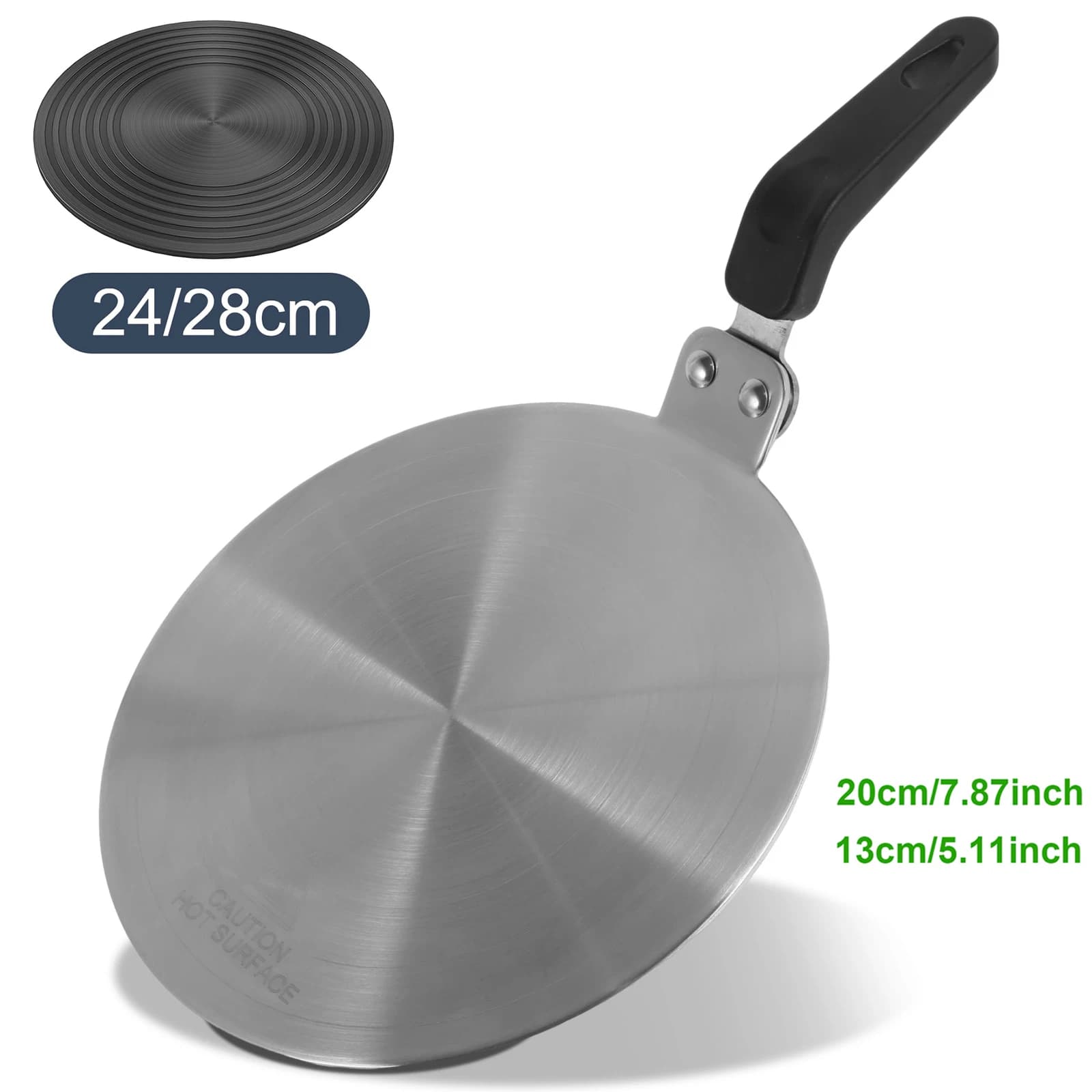 Piastra di conduzione del calore per fornello a induzione in acciaio inossidabile 13/20cm Piastra diffusore di calore rotonda Protezione per stufa a induzione Utensili da cucina