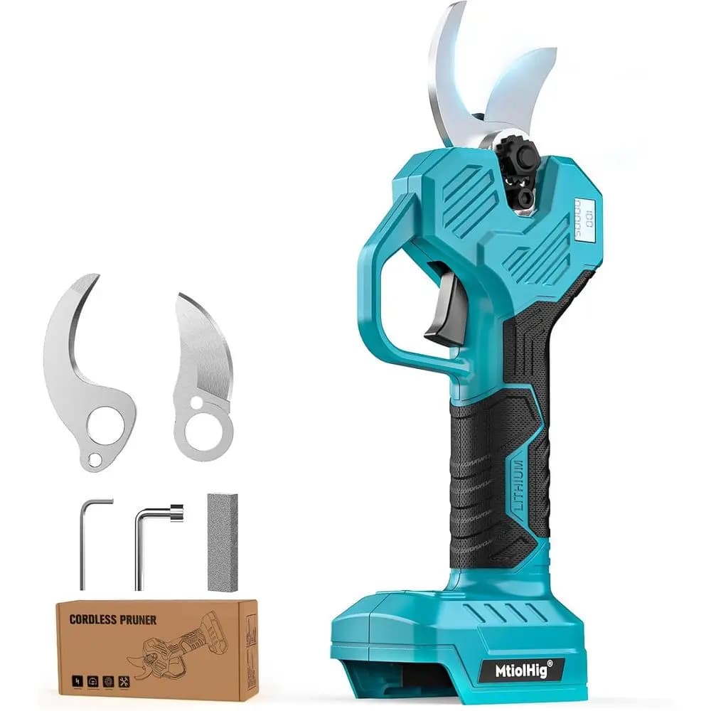 Electric battery pruning shears: 1.5-2 inch portable shears compatible with Makita 18V - Garden pruning tool with LCD D