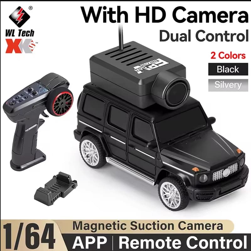 WLtoys RC Cars 1:64 Mini 6406 6406C HD Camera Car 120° Wide Angle 2.4G Mobile App 720P Dual Control Mini Car Desktop Toys