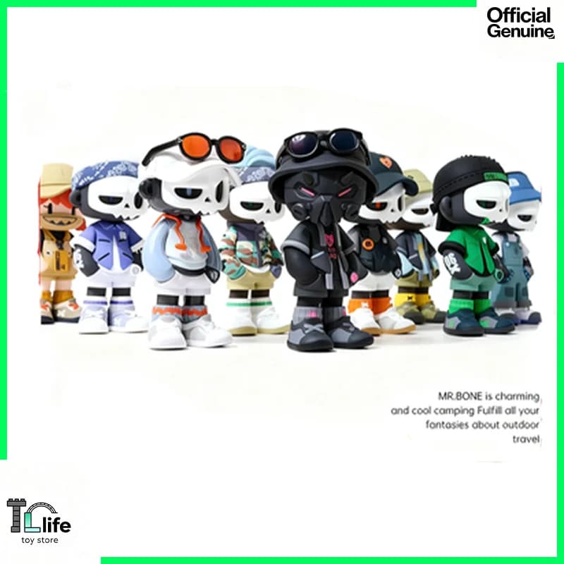 Mr.Bone 4th Generation Camping Series Blind Box Giocattoli alla moda Scatola misteriosa Figure anime Modello desktop Designer Doll Regali di sorpresa