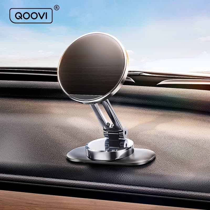 Magnetic support for car phone QOOVI Foldable 360-degree mobile phone support GPS support for iPhone Xiaomi Samsung Huawei