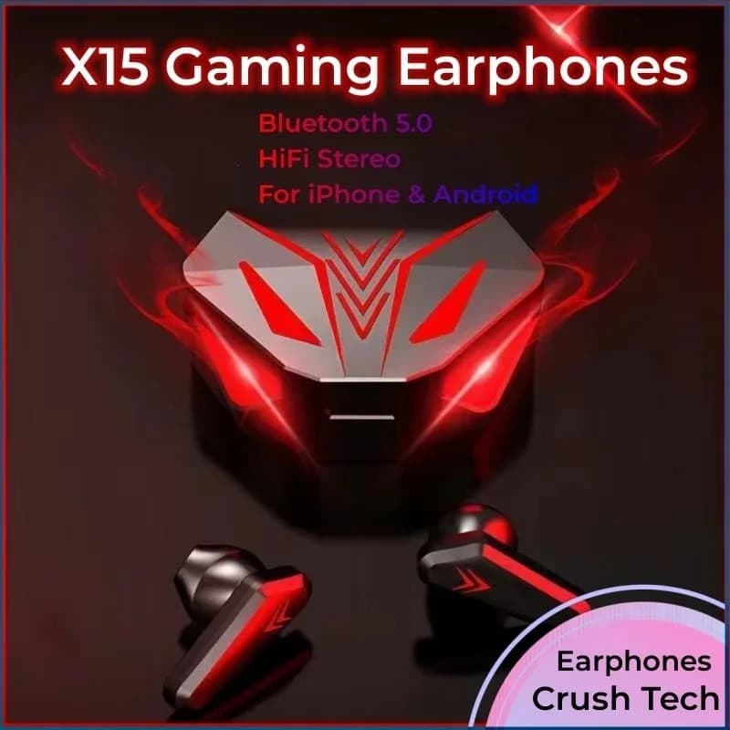 NEW X15 TWS Bluetooth headphones Wireless gaming heads 65ms Low latency earphones Fone Gamer Headset Gamer with microphone